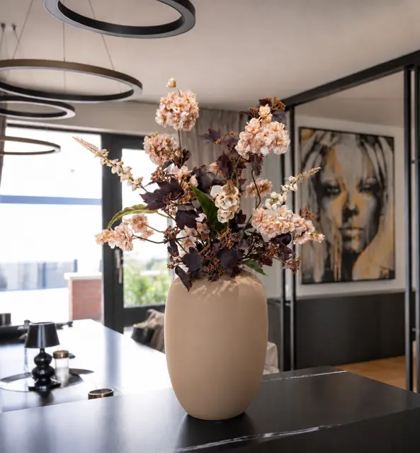 Luxe vaas met zijden boeket Blush Affair